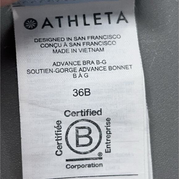 Athleta Advance Sports Bra B-G Women's 36B Oasis Blue Hook Back Racer Back - Picture 6 of 10